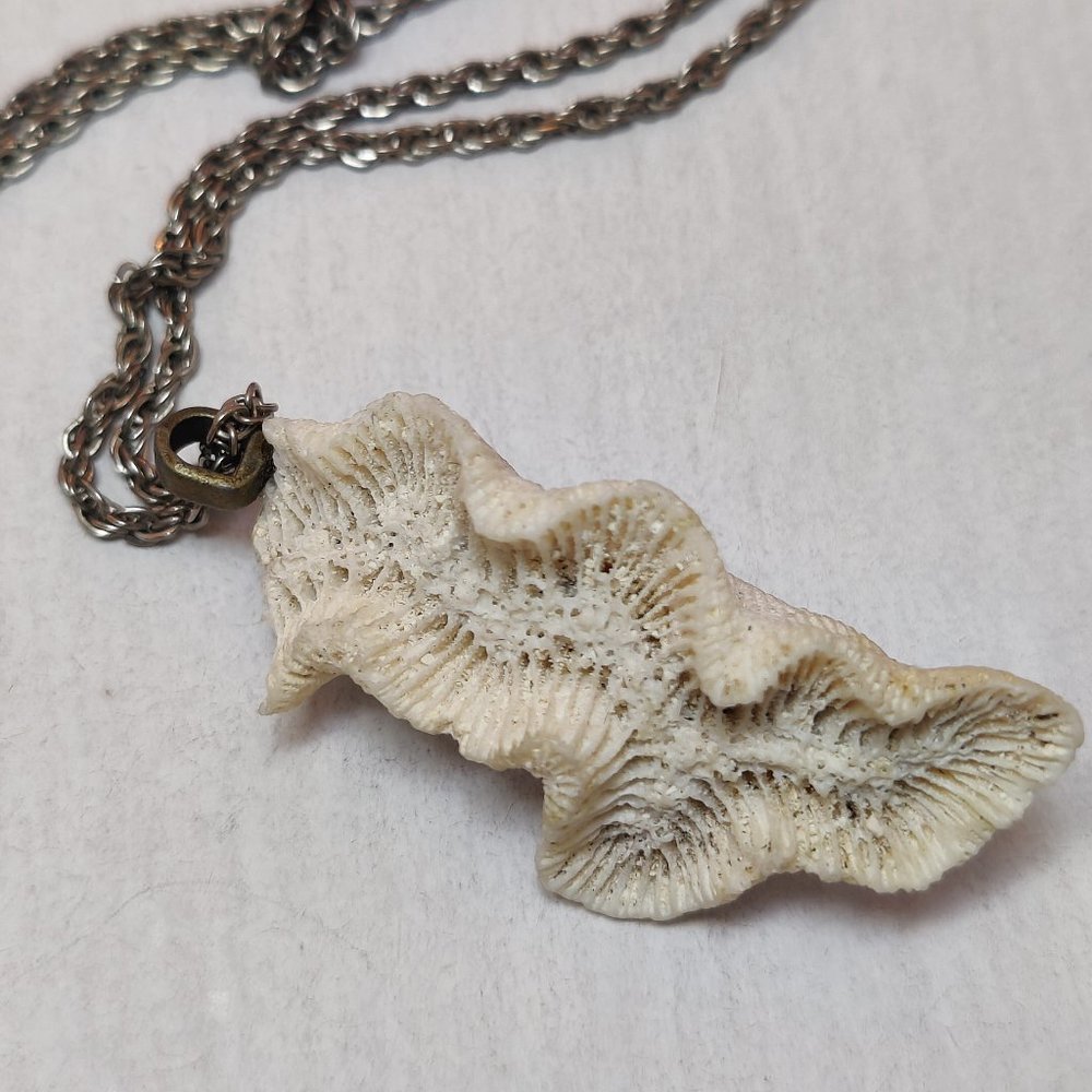 Raw Coral Necklace, Nautical Hippie